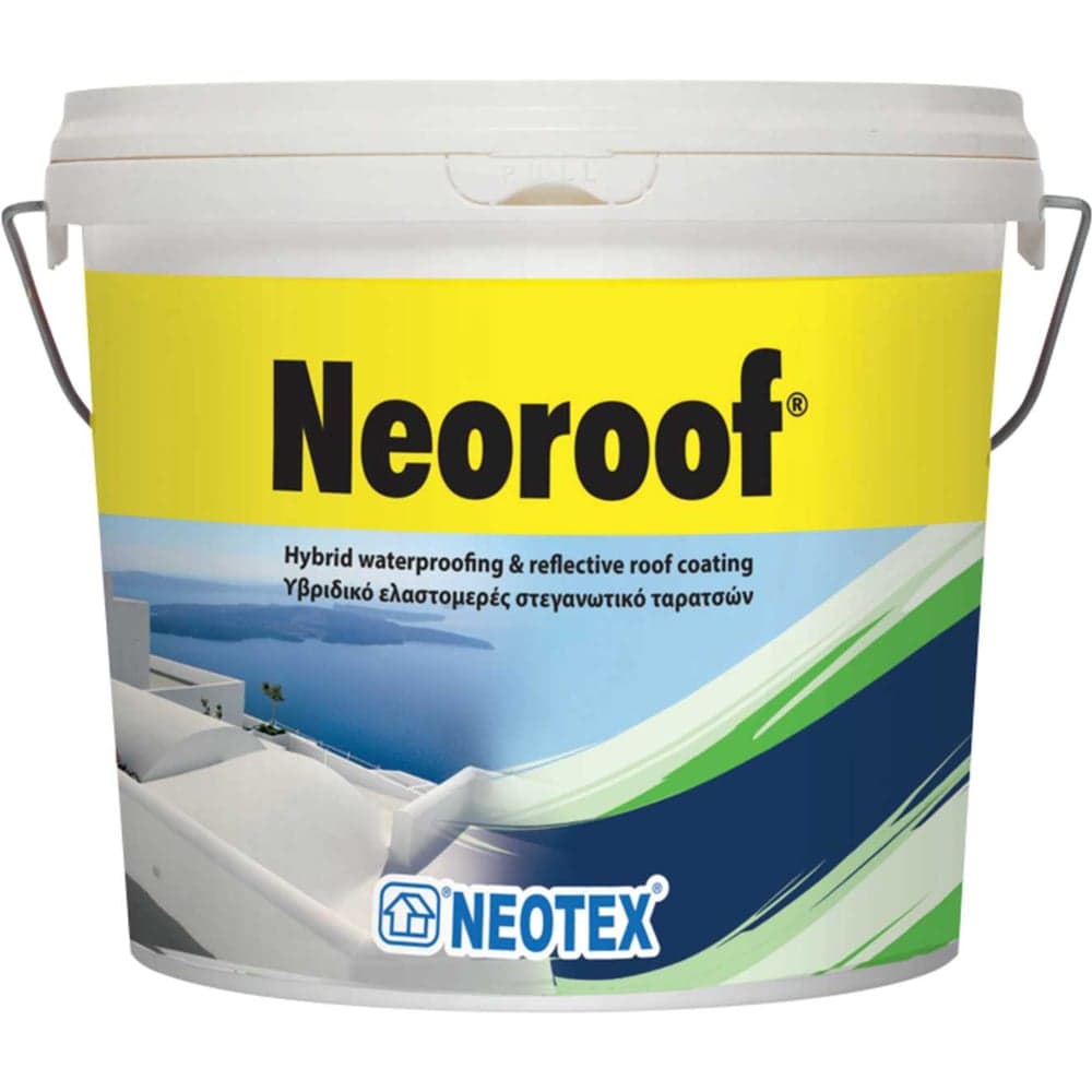 Акрил-полиуретановая УФ стойкая гидроизоляция NEOTEX NEOROOF 1кг, белая, Ral 9005 12210100