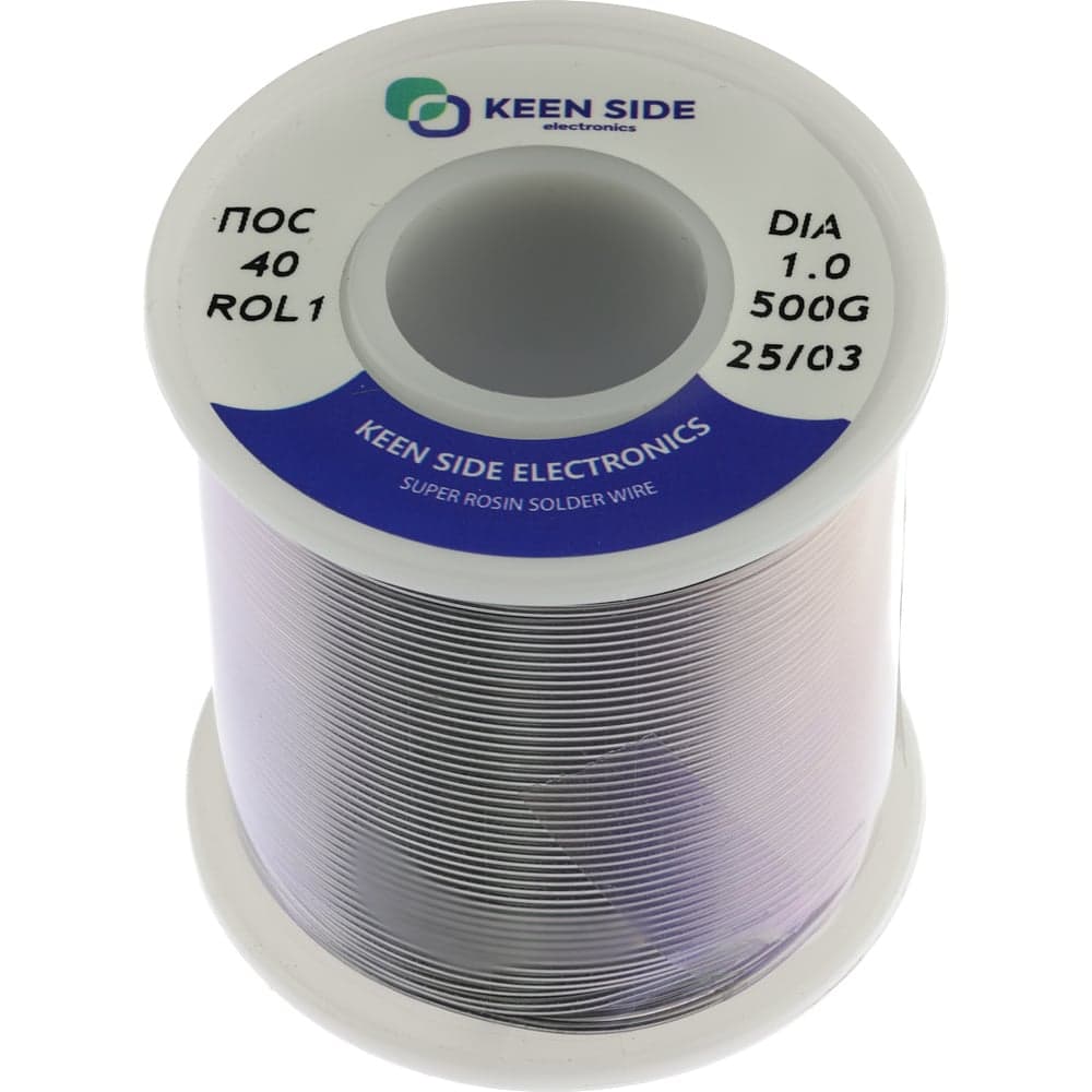 Припой KEEN SIDE Sn40/Pb60-d1.0-500g flux ROL1 ПОС 40 192778