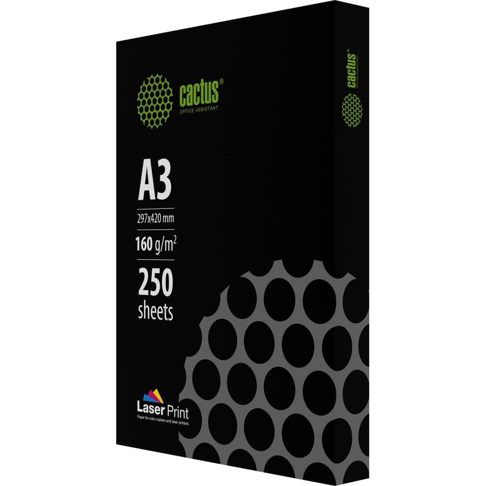 Бумага для лазерной печати Cactus CS-LPA3160250 A3/160г/м2/250л./белый CIE170% 2079940