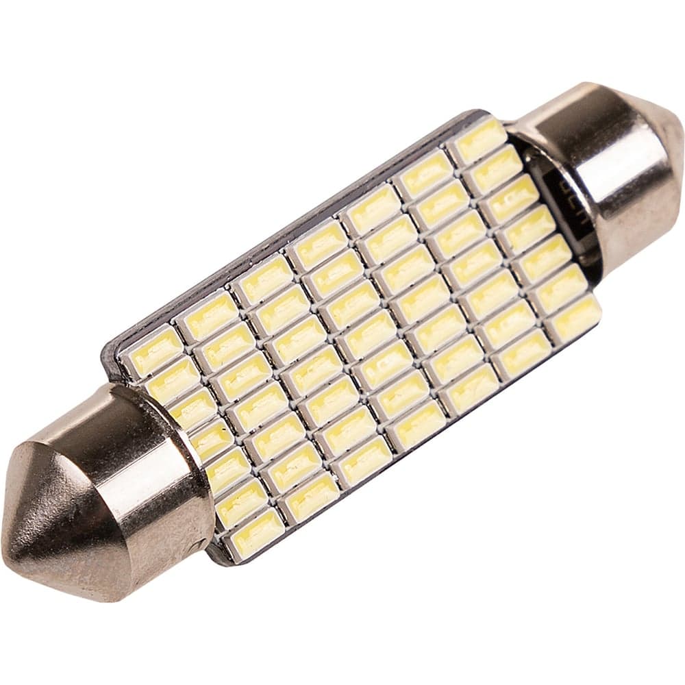 Автолампа диод T11 (C5W) SKYWAY 12V 49 SMD 1-конт 41мм Белая CAN BUS комп.2 шт салон/номер S08201405/K