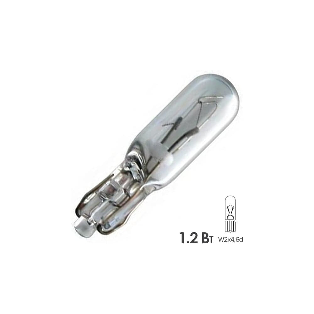 Лампа PHILIPS W1,2W 1,2W (W2x4,6d) 12v, 10шт 12516CP