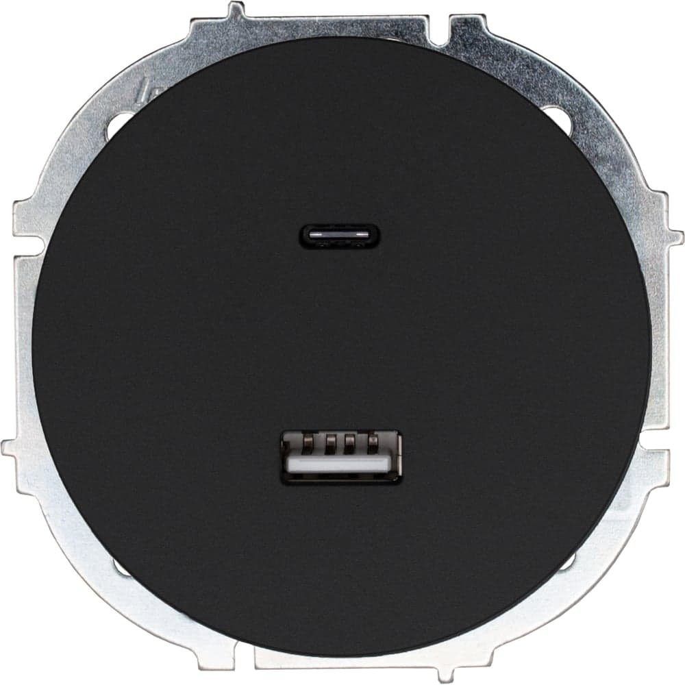 Розетка TC+ USB разъем Lezard OSEN чёрный бархат 743-4288-192TC