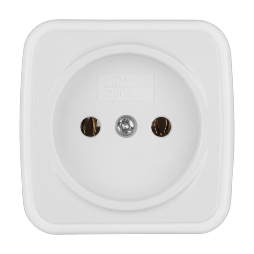 Розетка TDM ELECTRIC 2П открытой установки IP20 10А, белая "Дача" Народная SQ1824-0007