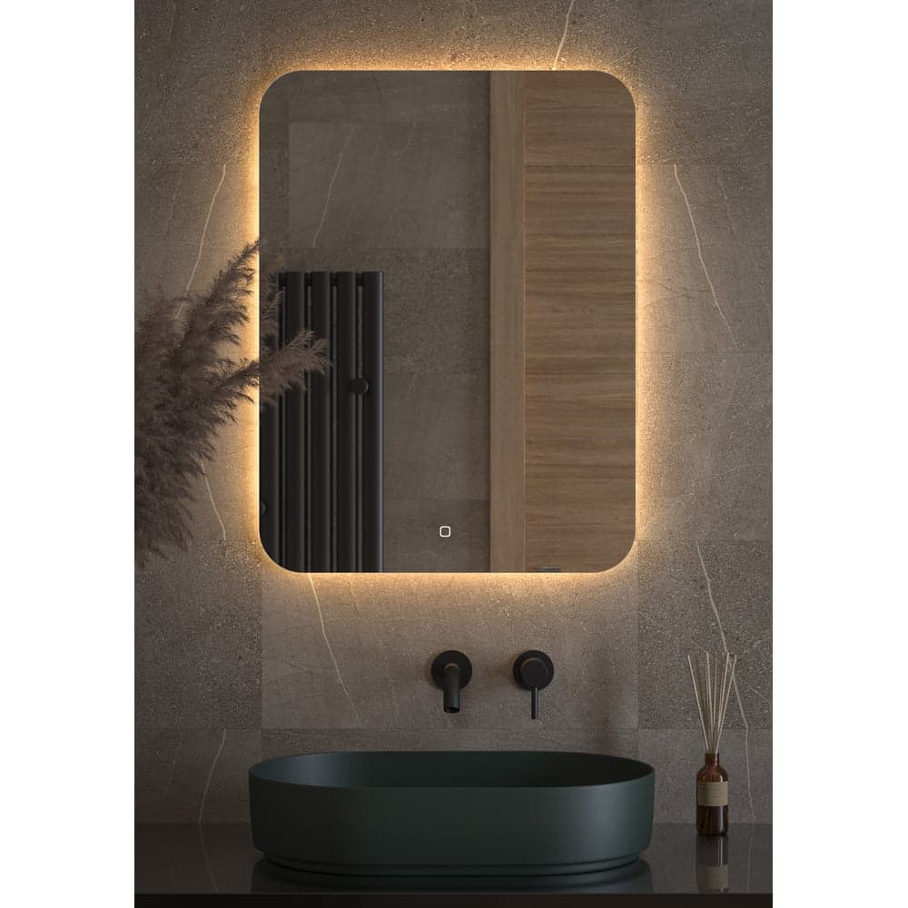 Зеркало с LED-подсветкой DEFESTO 60x80 см, Сенсорный выключатель, Теплый белый свет OPTI DF 2817S