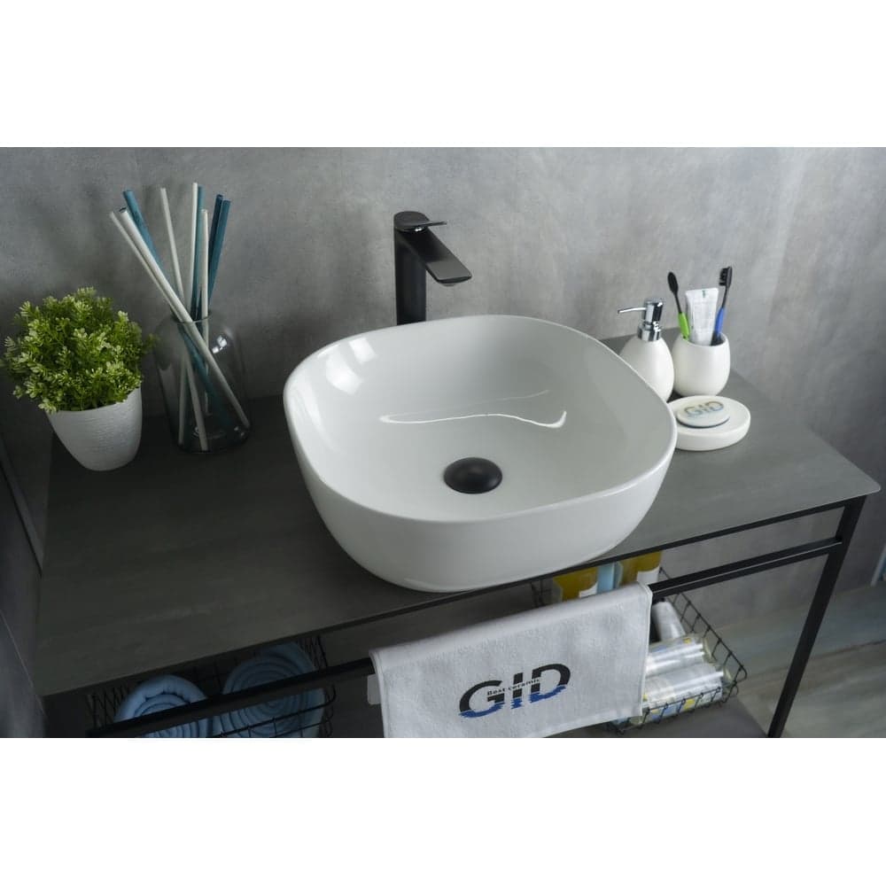 Раковина Gid D1301 накладная, белая, 42.5x42.5x14.5 51180