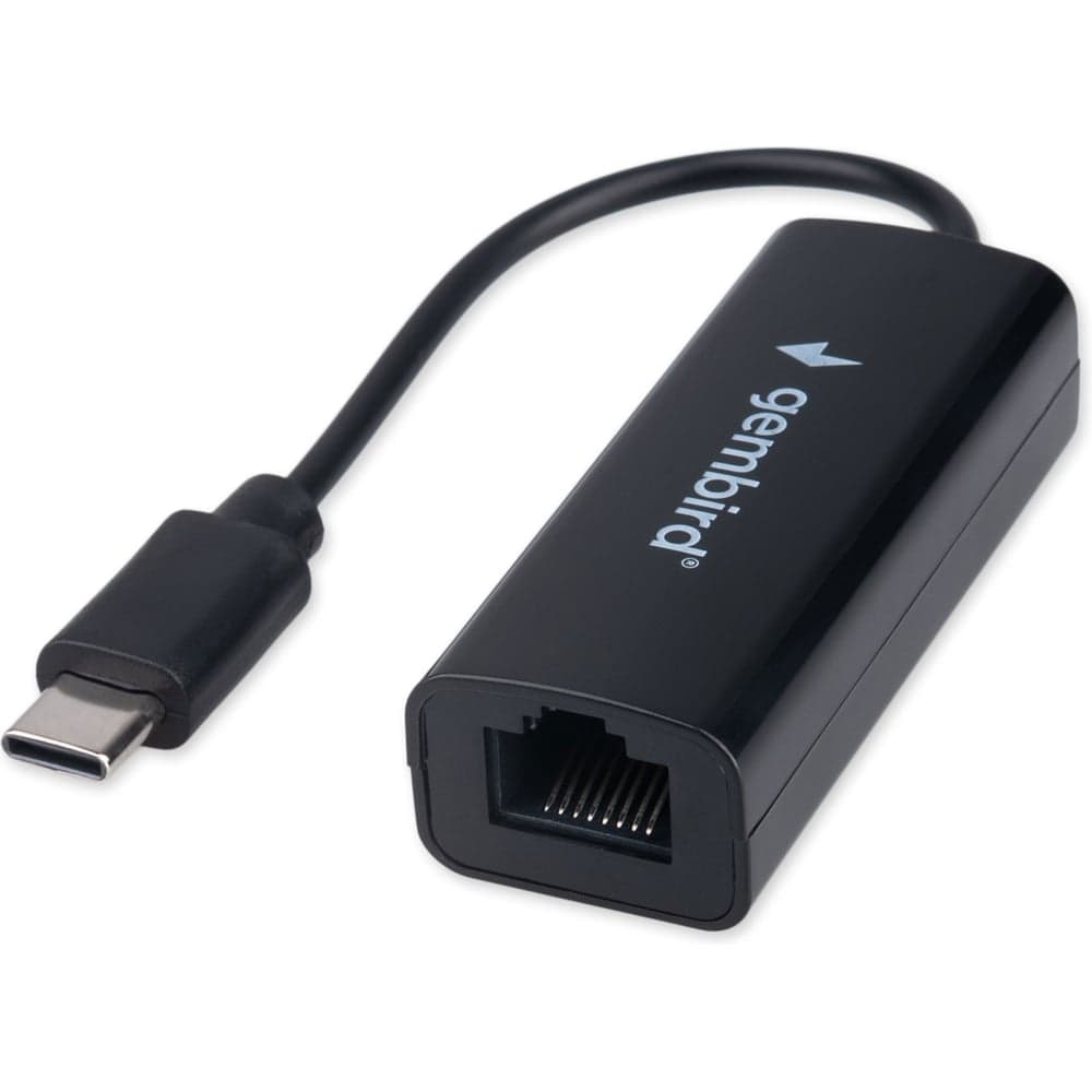 Сетевой адаптер Gembird Ethernet Type-C USB 2.0 - Fast Ethernet adapter, пластик, черный, RTL8152, NIC-U10