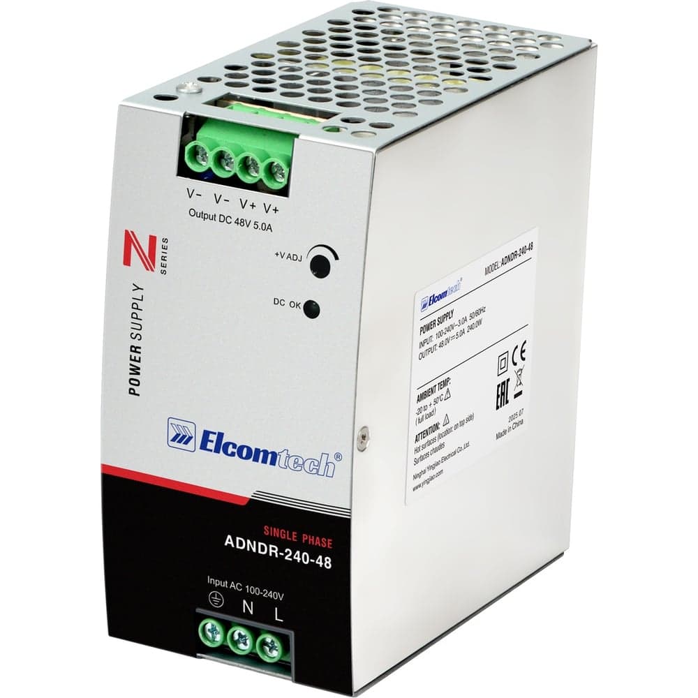 Блок питания на DIN рейку ELCOMTECH AC/DC 240W вход 100-240V,выход 48V 5A ADNDR-240-48 УТ-00035161