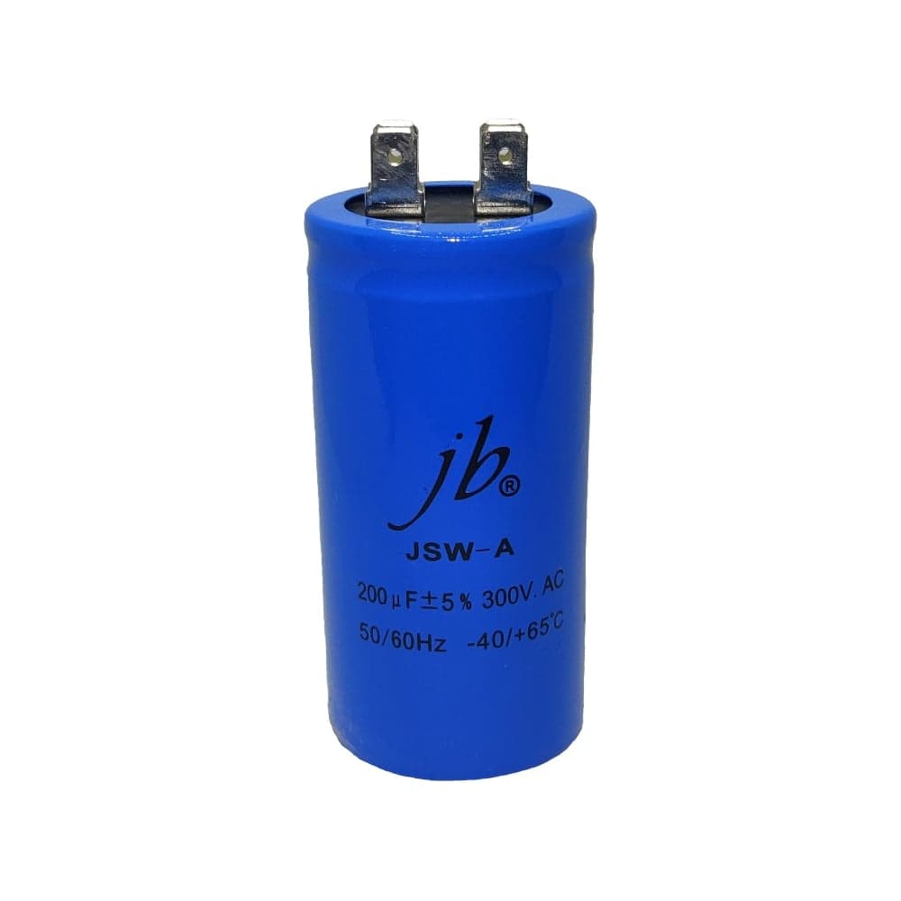 Конденсатор пусковой JB Capacitors 200мкФ, 300В, 40х80, JSW-A (CD60-А) (клеммы), JSWR0201J00004000800A-444