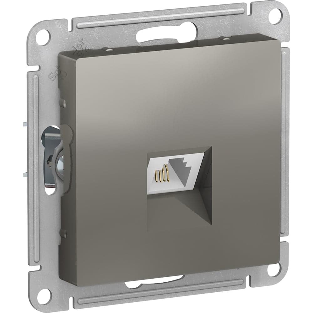 Телефонная розетка Systeme Electric AtlasDesign Сталь RJ11, механизм SE ATN000981