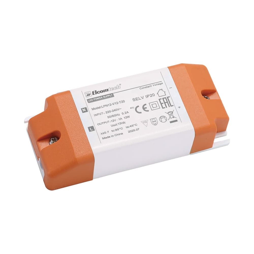 LED Драйвер ELCOMTECH 12W вход 220-240V,выход 12V 1A LPN12-V12-T20 УТ-00035235