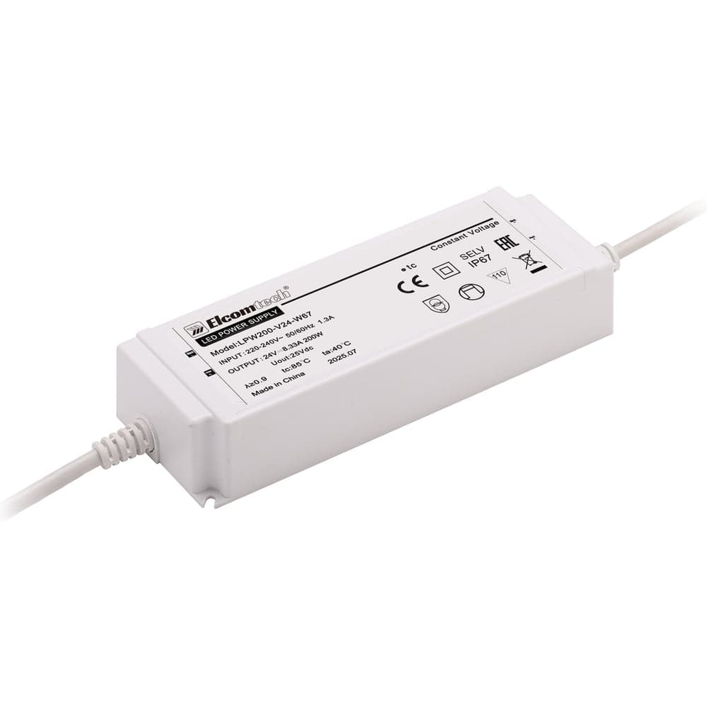 LED Драйвер ELCOMTECH 200W вход 220-240V,выход 24V 8,33A LPW200-V24-W67 УТ-00035287