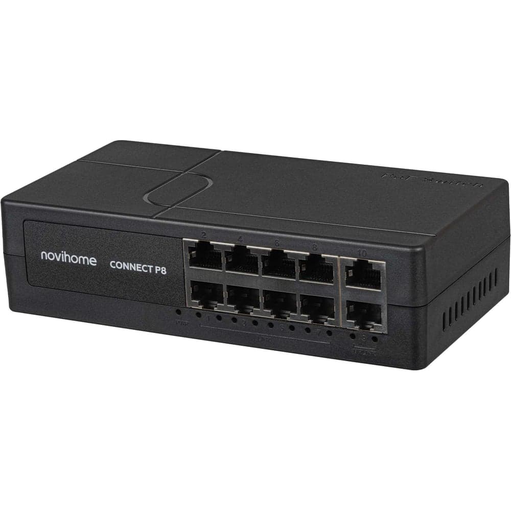PoE коммутатор Novihome CONNECT P8 v. 10-портовый 10/100, 8хРоЕ, 2xUplink, PoE 100 Вт, Watchdog 2152