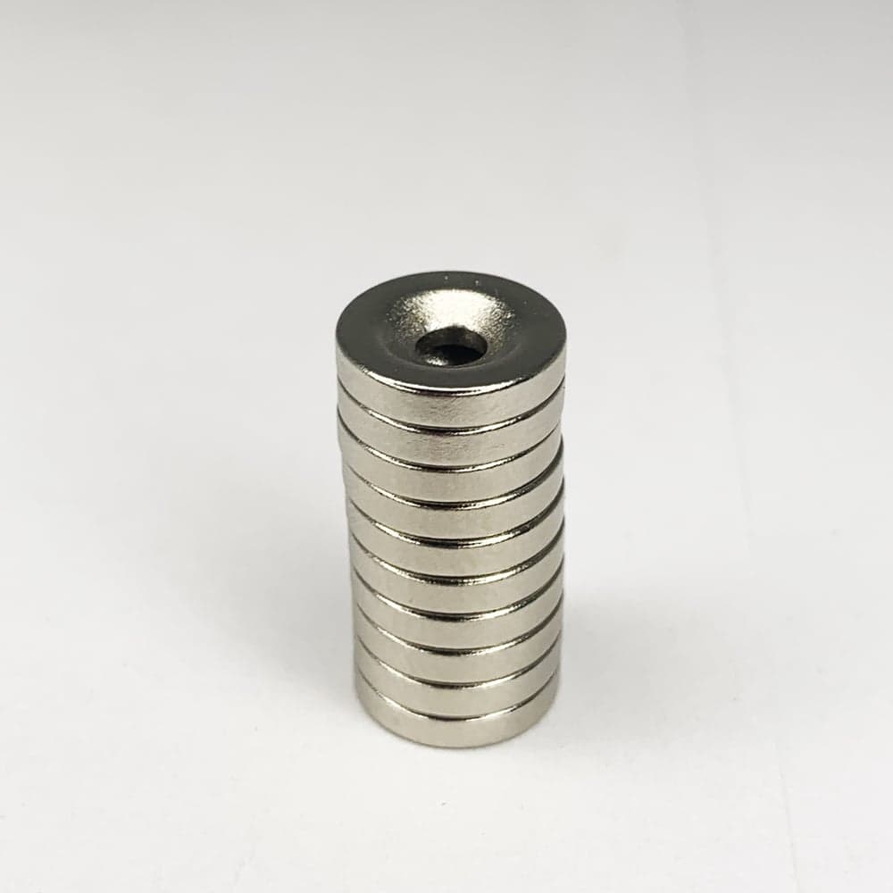 Неодимовый магнит Проф-Магнит с зенковкой 8xd3x2, 10шт. NdFeB D8x3x2 зенк