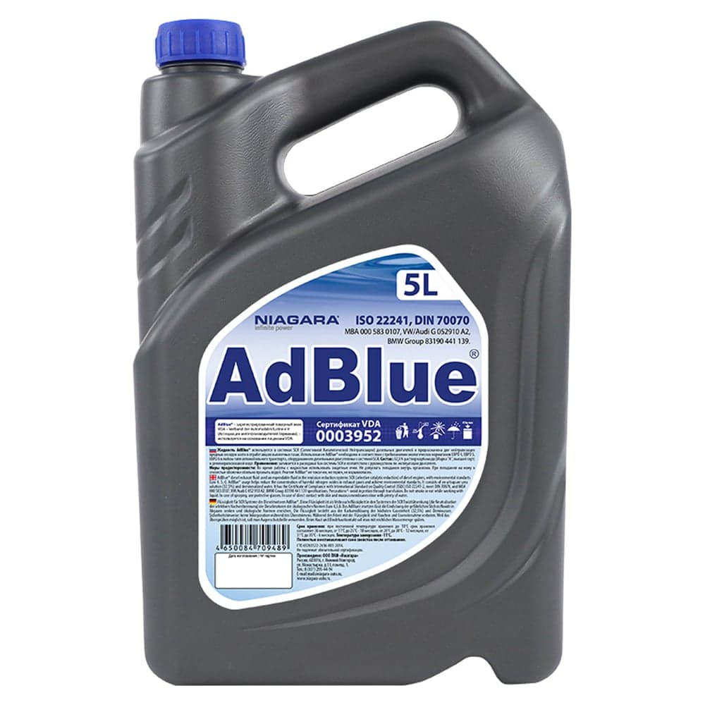 Жидкость NIAGARA AdBlue 5 л, мочевина, для систем SCR Евро 4/5/6 004008000011