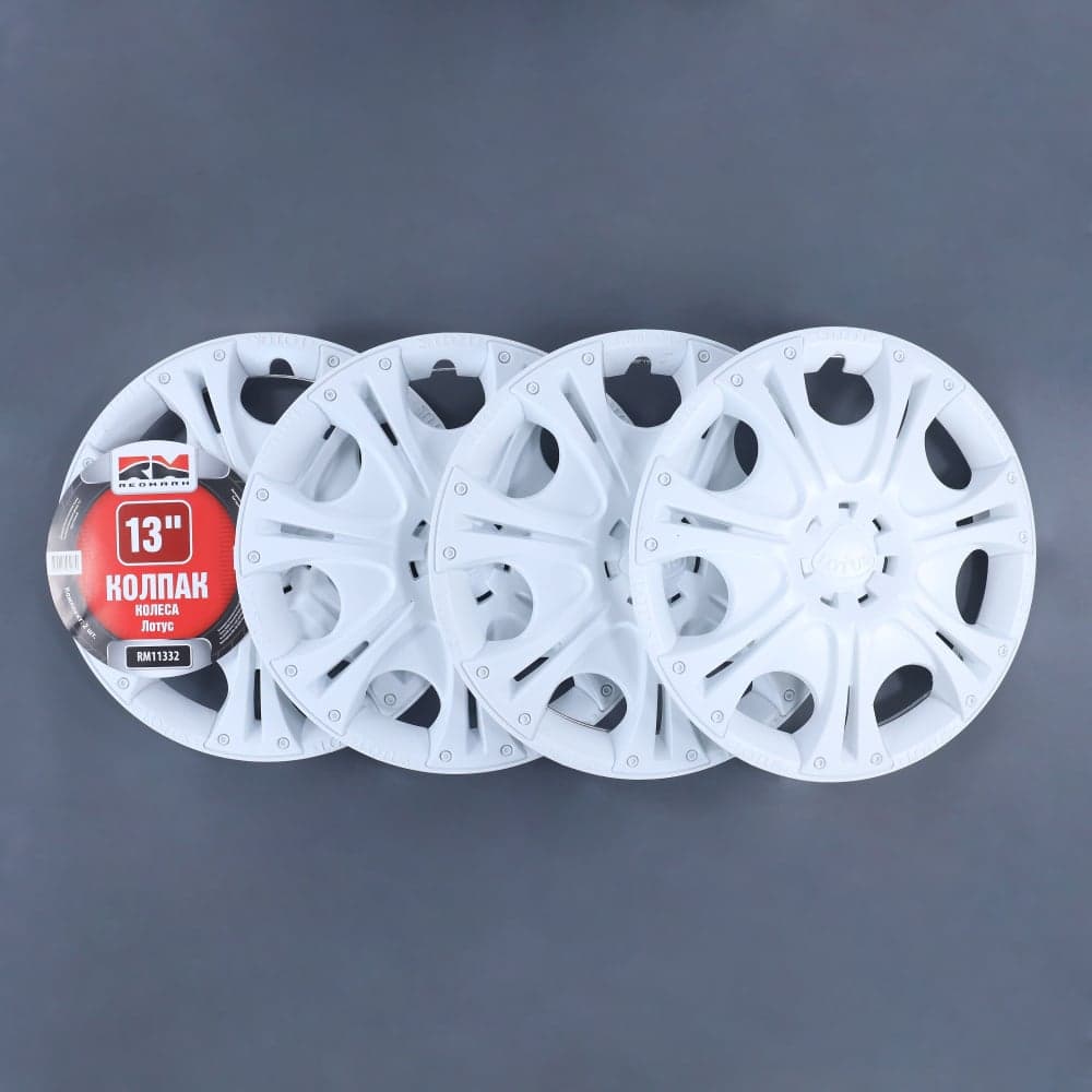 Колпак колеса REDMARK R13 Лотус белый к-т 4 шт RM11332