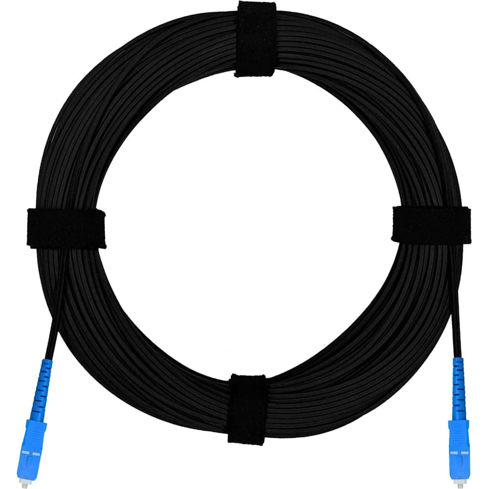 Патч-корд оптический FTTH Enginova 2 стеклопрутка, выносной силовой элемент - проволока, 657 LSZH 2SC/UPC, черный 10 м ENG-FTTHST-FRP-2SCU-10-BL