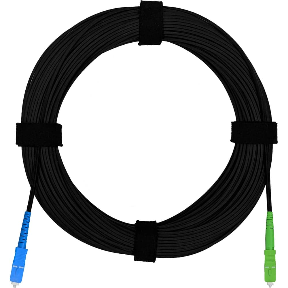 Патч-корд оптический FTTH 2 стеклопрутка, выносной силовой элемент - стеклопруток, 657 LSZH SC/APC-SC/UPC, черный 15 м Enginova ENG-FTTHS-FRP-SCA-SCU-15-BL