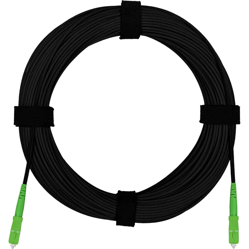Патч-корд оптический FTTH Enginova 2 стеклопрутка выносной силовой элемент - проволока 657 LSZH SC/APC-SC/APC черный 40 м ENG-FTTHST-FRP-2SCA-40-BL