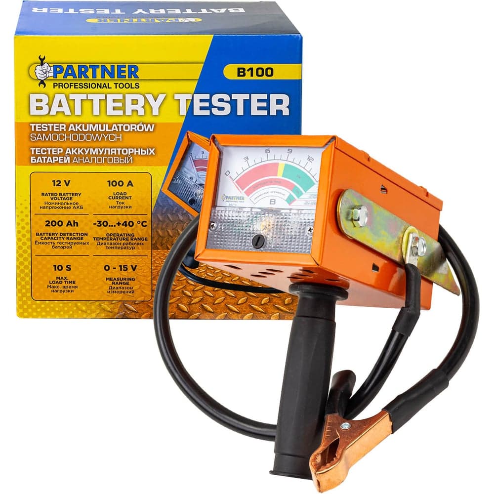 Тестер аккумуляторных батарей аналоговый 12 V 100 А PA-B100 Partner 66186