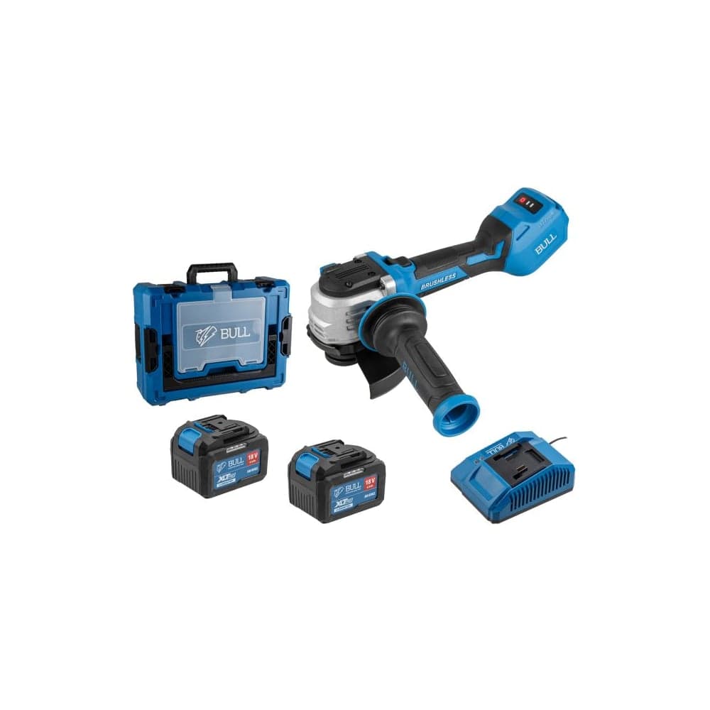 Аккуммуляторная углошлифмашина BULL CSG 1812-1 SR Xcase XLTpro 2x6 Ач БЕСЩЕТ, 125 мм, рег. об., 10 000 об/мин 1333998 ЦЗ-1193769920