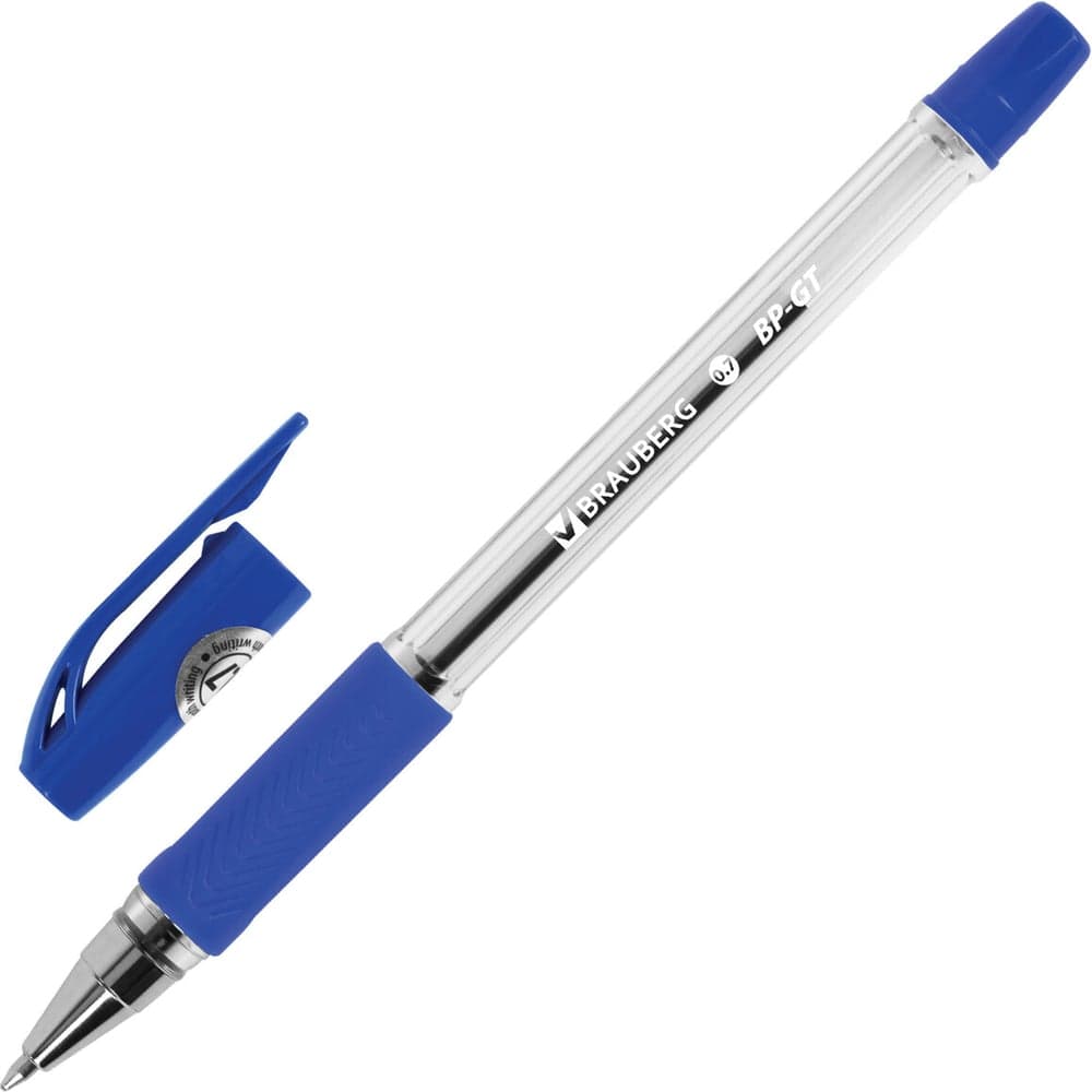 Ручки шариковые BRAUBERG BP-GT, 5 шт, синие, узел 0,7 мм, линия письма 0,35 мм, 144509