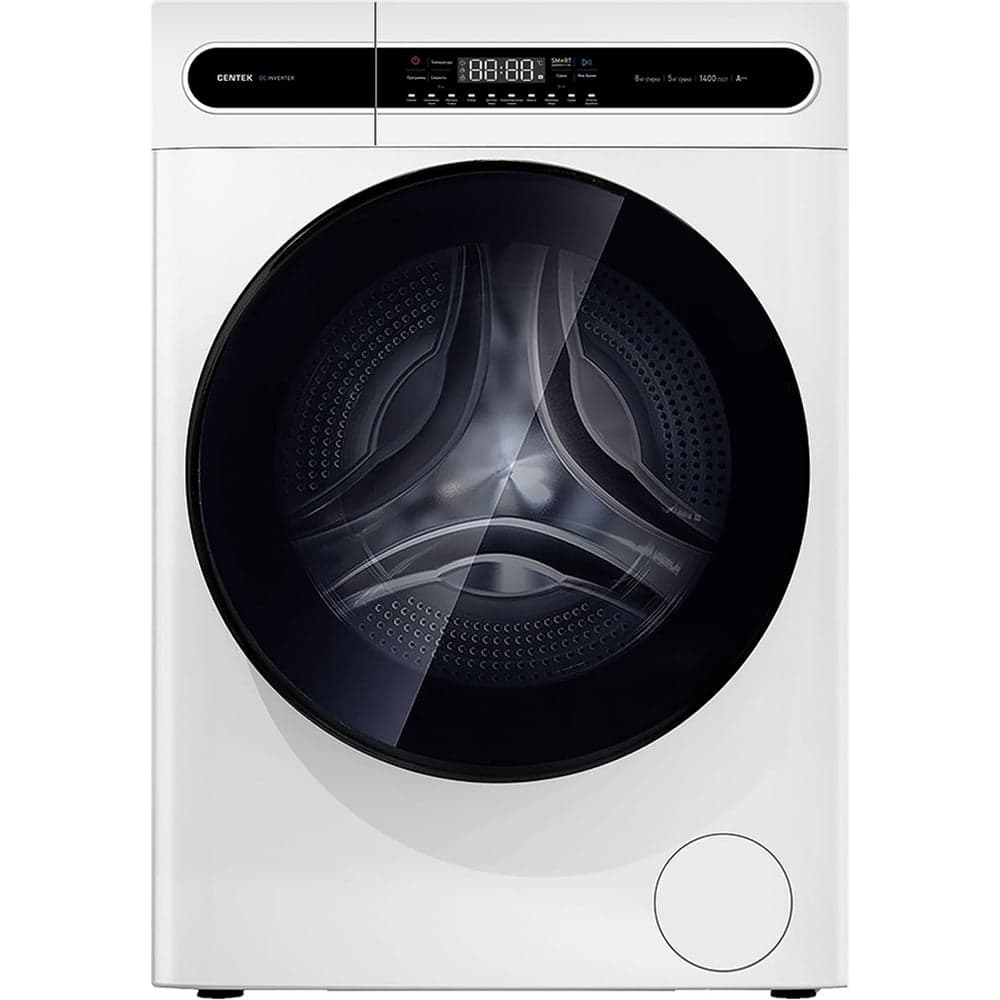 Стиральная машина Centek белый, 1400 / 8кг / 52см / 11пр /Дисплей/ INVERTER /Сушка 5кг/A+++ CT-1951