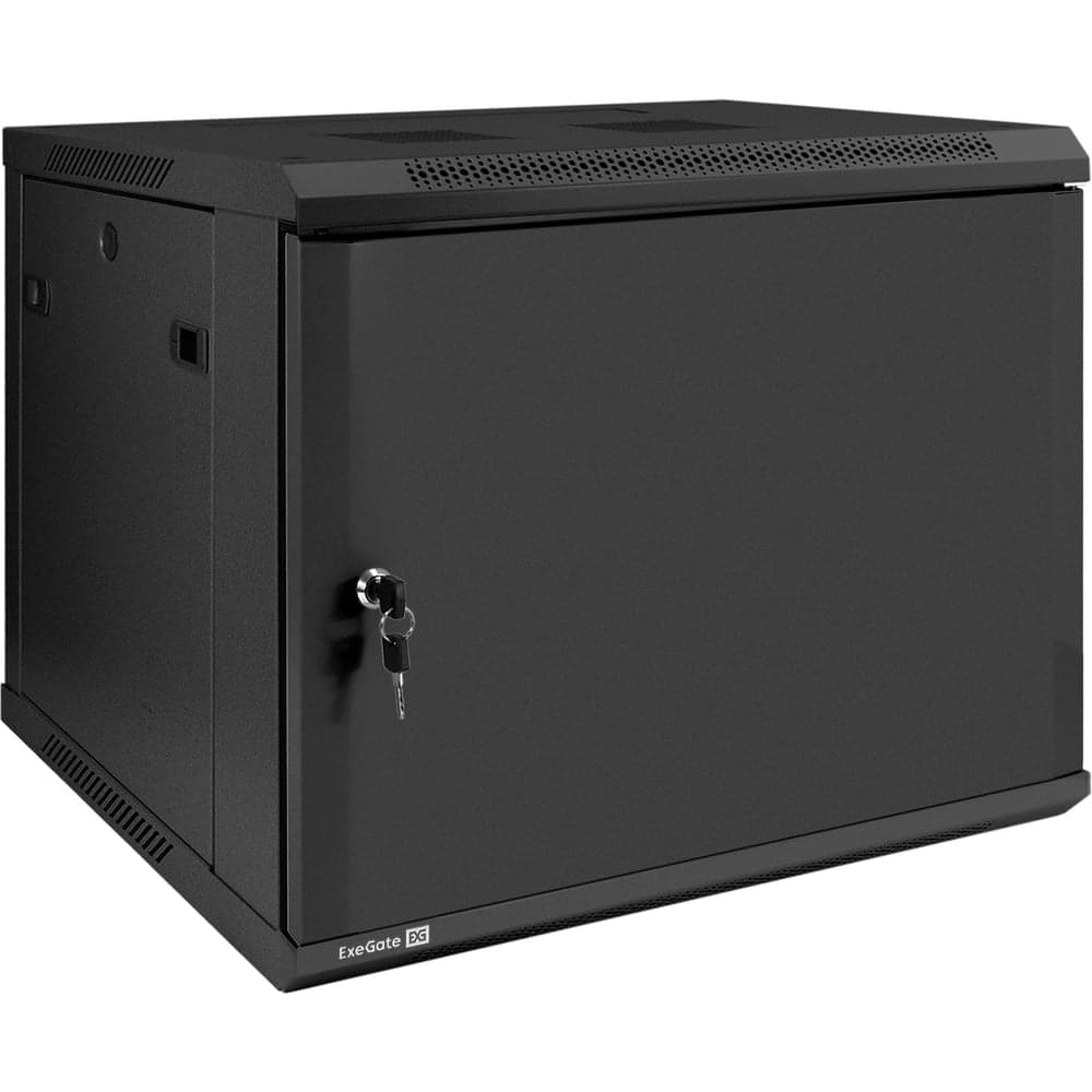 Шкаф телекоммуникационный ExeGate 19 настенный 9U EC-WM-9U.450.M.BLACK 19”, 9U, 600x450x500mm ШхГхВ, передняя дверь металл, съемные боковые панели 298619