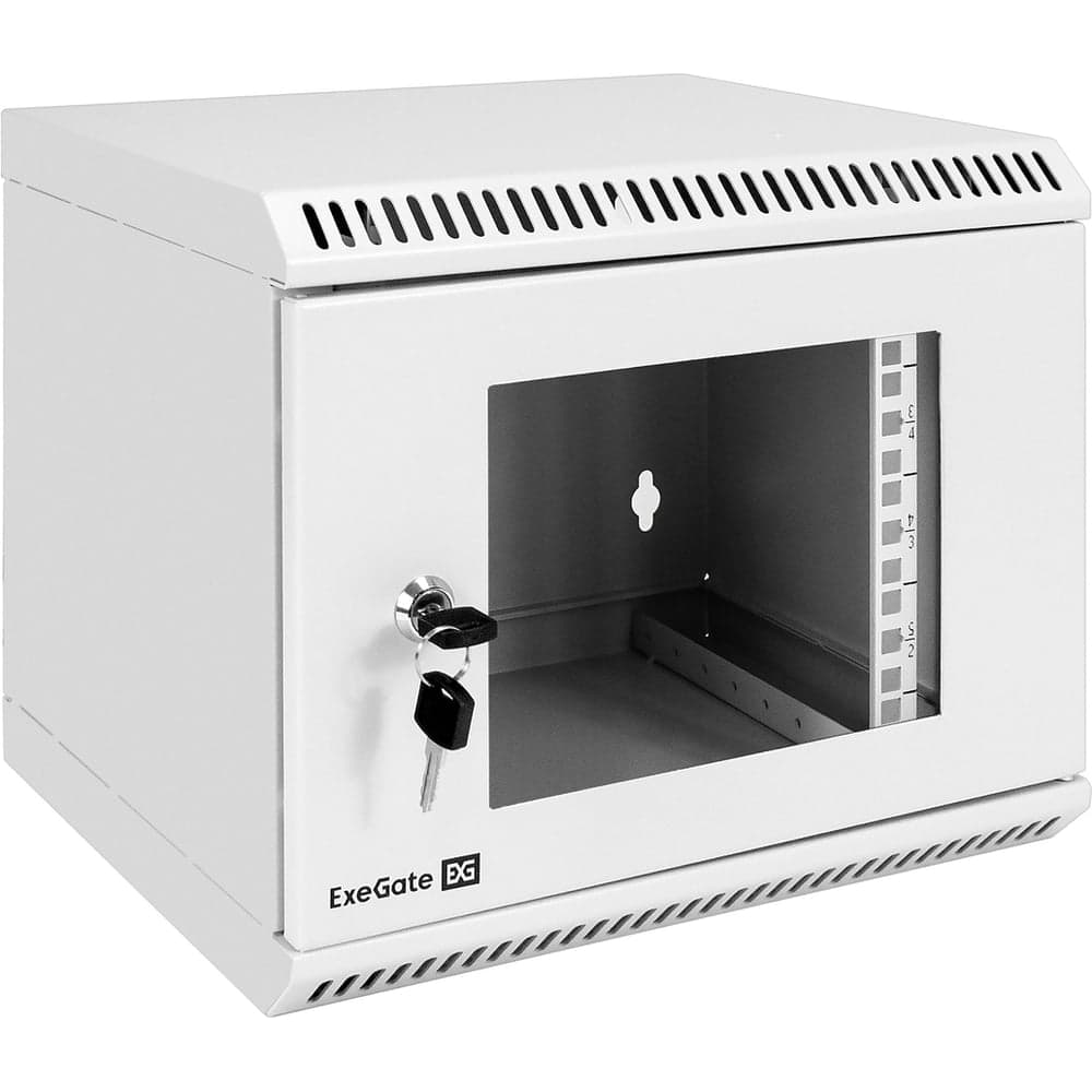 Шкаф телекоммуникационный ExeGate 10 настенный 6U EC-WM-6U.280.G.GREY 10”, 6U, 350x280x287mm ШхГхВ , передняя дверь закаленное стекло, пыле- и влагозащита 298623