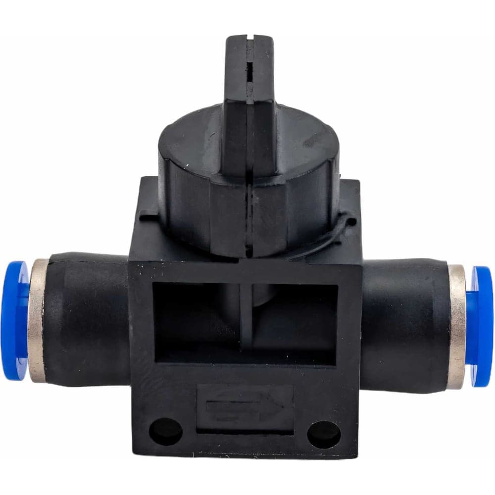 Прямой фитинг цанговый с краном 6 мм - 6 мм Pegas pneumatic 6001