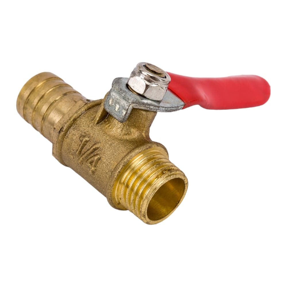 Краник латунный елочка 12 мм - резьба наружная 1/4" Pegas pneumatic 4416