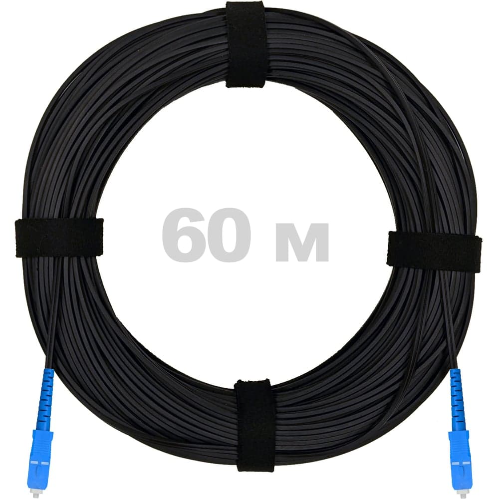 Патч-корд оптический ENGINOVA FTTH диэлектрик FRP, G.657 LSZH 2SC/UPC, черный 60 м ENG-FTTH-FRP-2SCU-60-BL