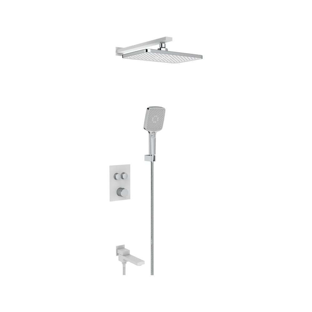 Встроенный смеситель для ванны ViEiR на 3 функции белый скрытый монтаж V25006-3F