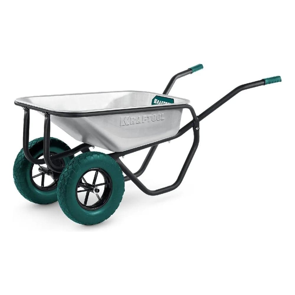 Тачка строительная KRAFTOOL MAXDrive-2 110л, 280 кг, двухколесная, с трубным усилителем 39860