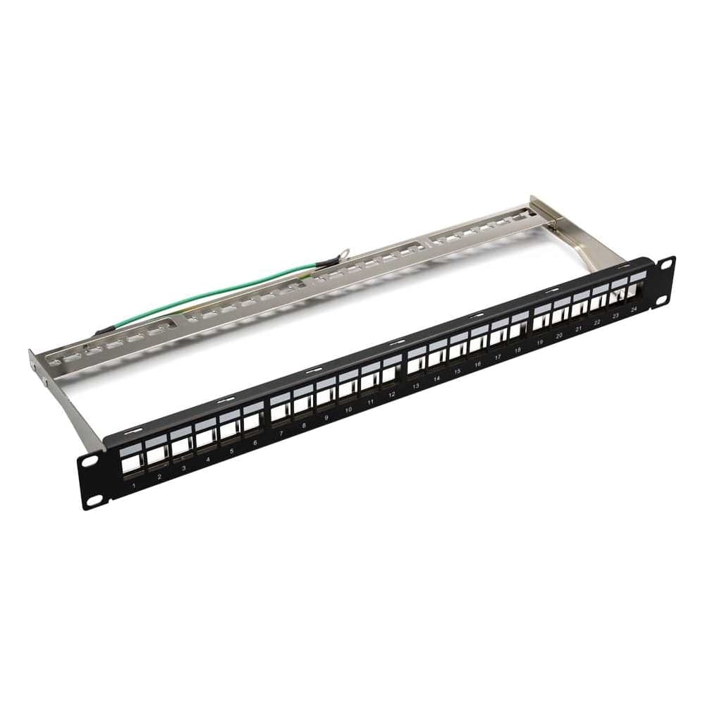Модульная патч-панель SUPRLAN для Keystone Jack 19, под 24 модуля, FTP, 1U 10-0422