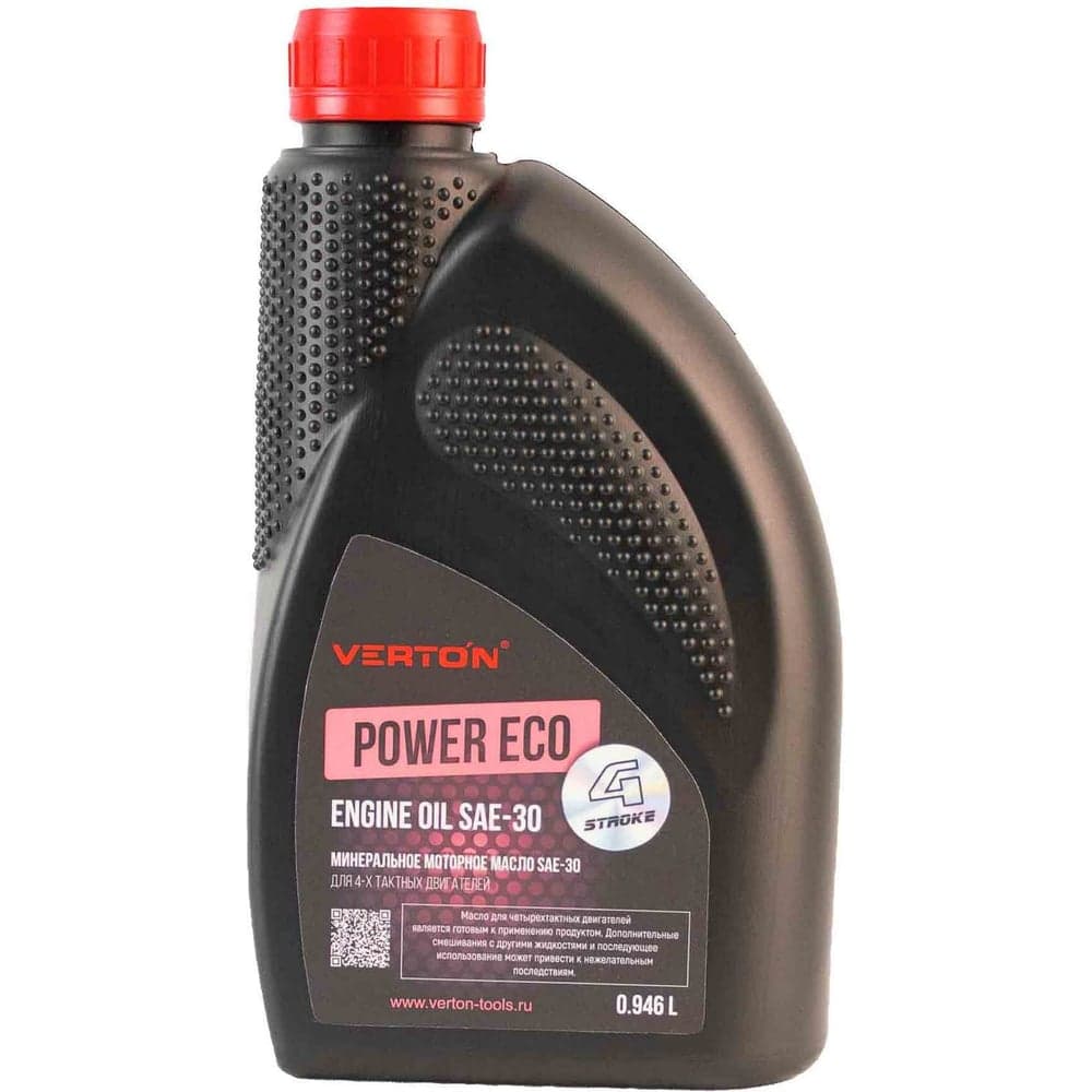 Минеральное моторное масло SAE-30 (0°С +40°) для 4-х тактных двигателей Verton POWER ECO 0.946л. 01.12543.12547