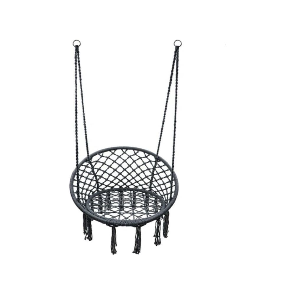 Подвесные качели кресло-гамак ZDK серые, с кисточками hammock5