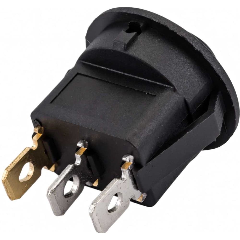 Круглая клавиша Nord-Yada 12V 20А черная с синей LED подсветкой (3контакта) ON-OFF (2шт в упаковке) 905477