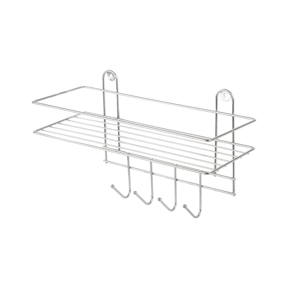 Настенная полка Рыжий кот Lecco Plus 33*12,5*21 см 4 крючка хром 310865