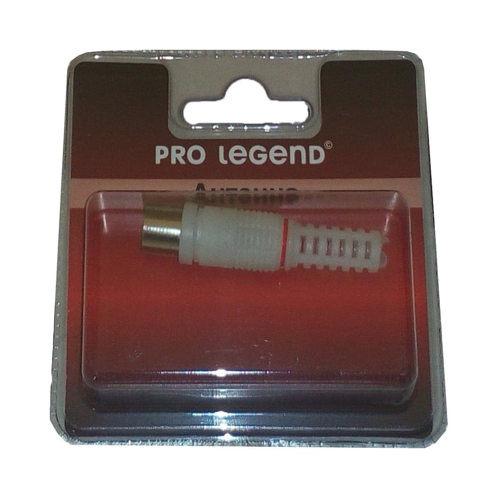 Антенный прямой штекер Pro Legend пластиковый, вилка, белый, PL2003