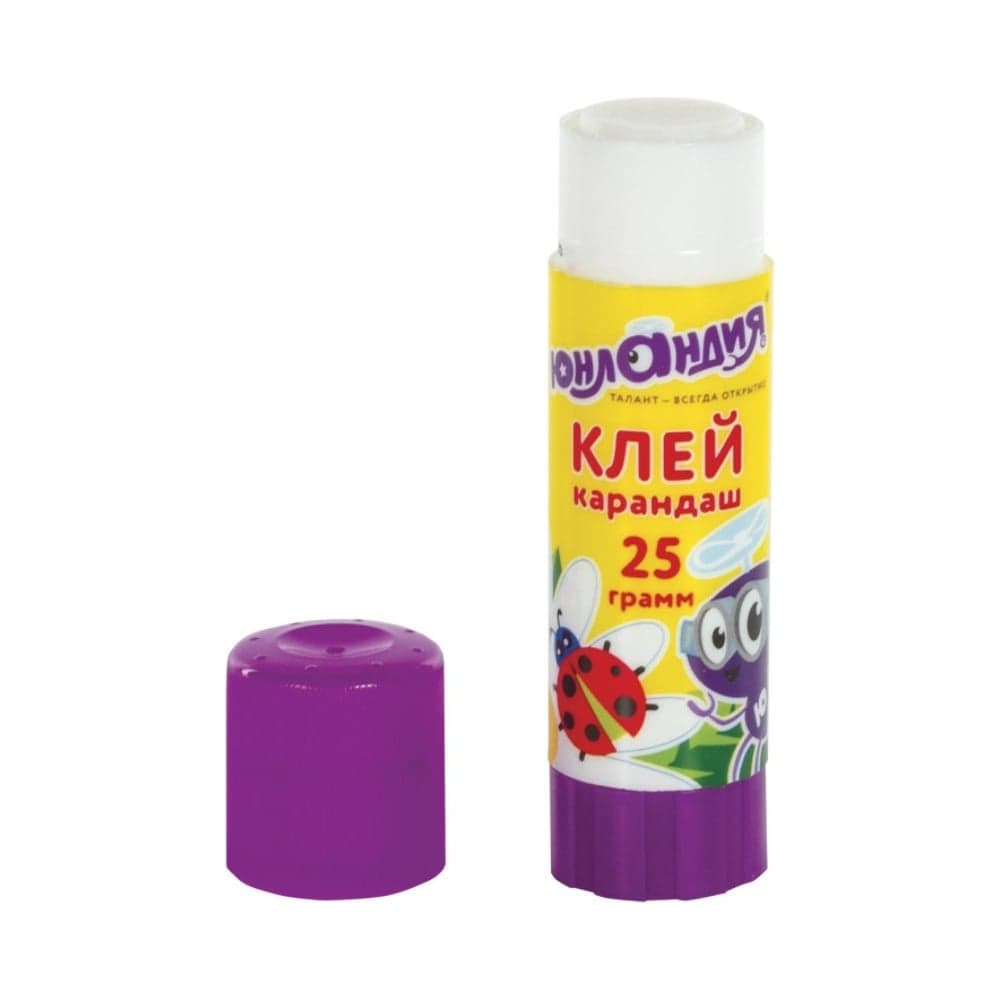 Клей-карандаш ЮНЛАНДИЯ Юнландик и божья коровка 25 г, улучшенный 227612