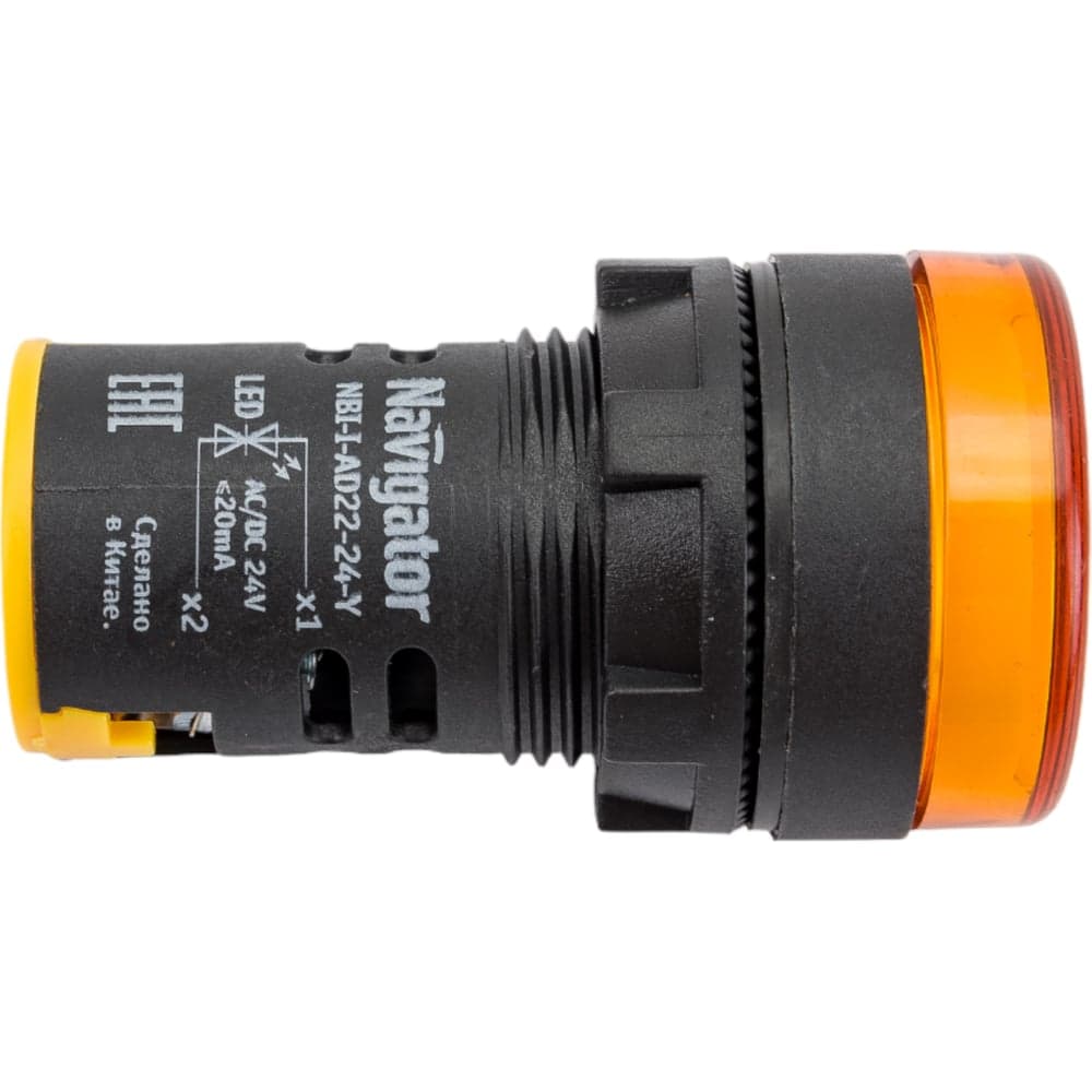 Индикаторная лампа Navigator NBI-I-AD22-24-Y желтая, d22мм, 24В AC/DC 82806