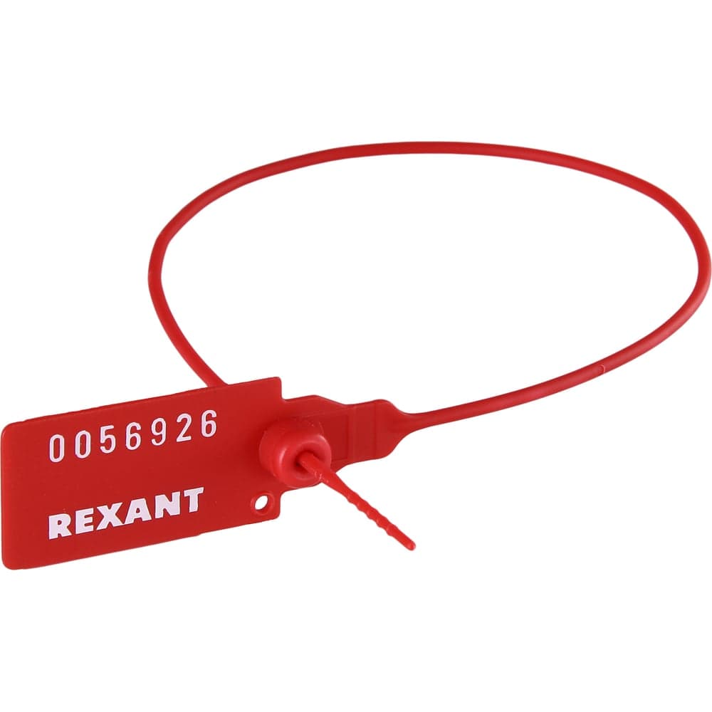 Номерная пломба для опечатывания REXANT пластиковая 350 мм красная 50 шт 07-6131