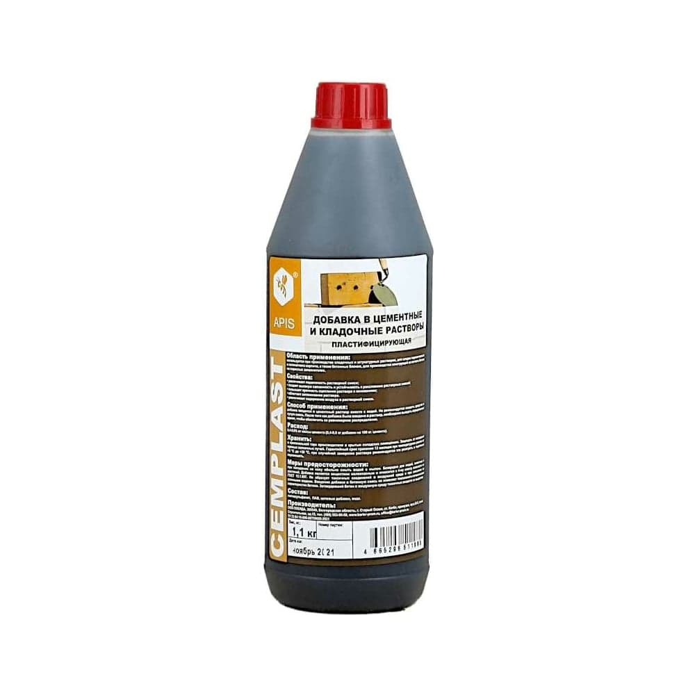 Добавка в штукатурные и кладочные цементные растворы APIS CEMPLAST (бутылка; 1.1 кг) 4665296517449