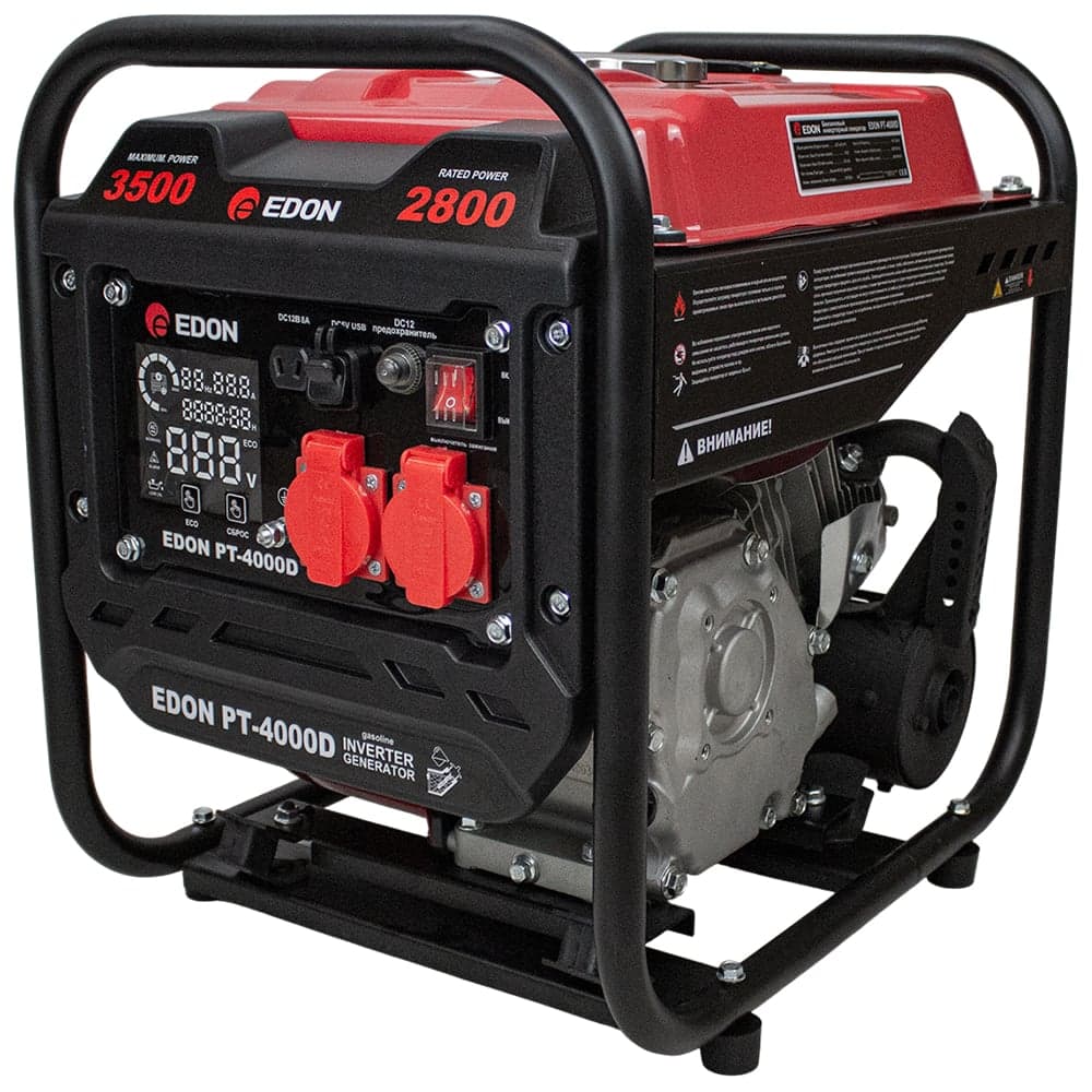 Бензиновый инверторный генератор EDON PT-4000D (3.5 /2.8 кВт, 223 cм3, ручной стартер) 42312
