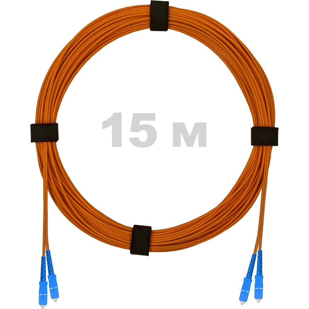 Патч-корд оптический ENGINOVA SC/UPC-SC/UPC MM (OM2) 2mm duplex LSZH, 15 м ENG-PC2.0-DX-2SCU-OM2-15m-LSZH-OR