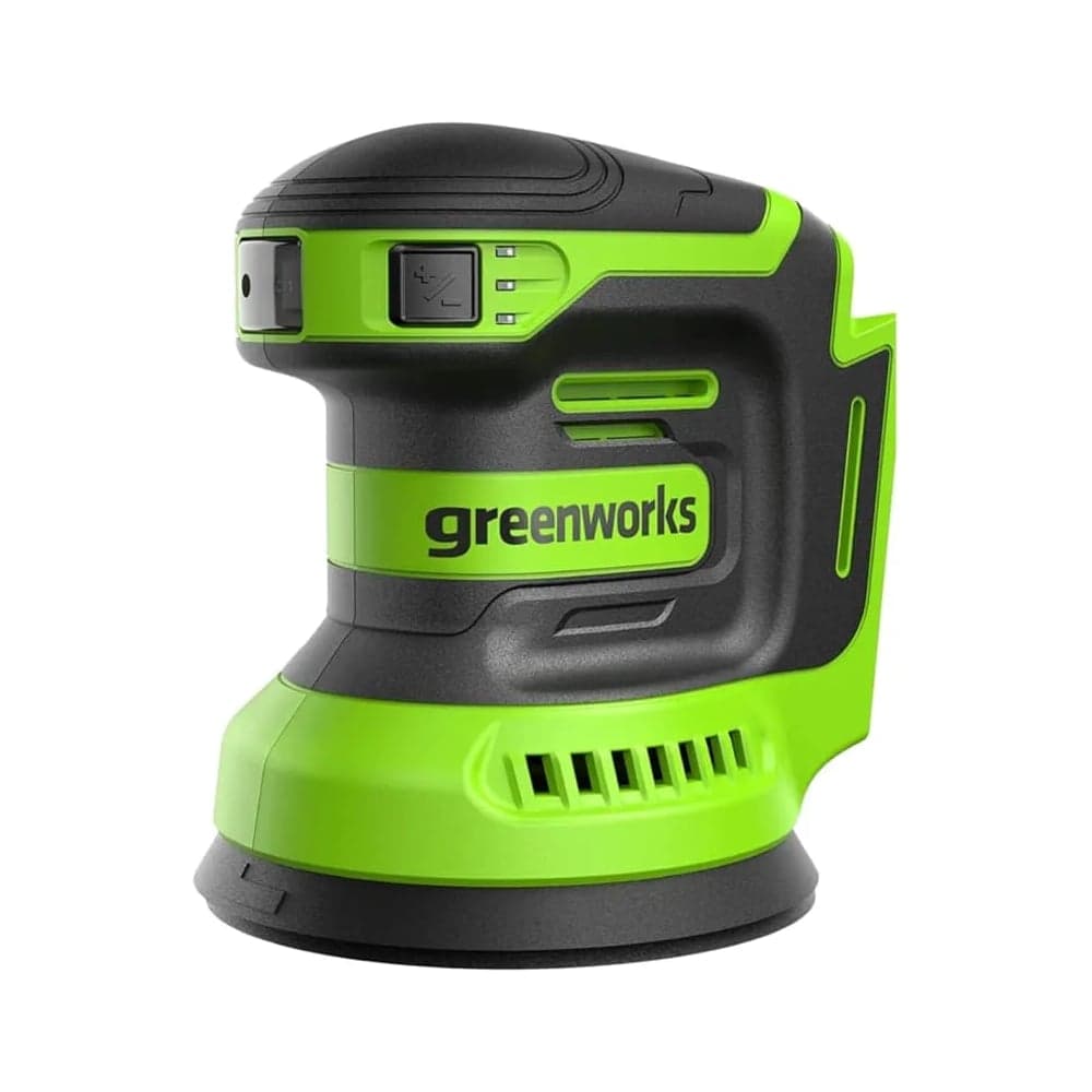 Эксцентриковая шлифмашина аккумуляторная GreenWorks OS325, 24V, 125 мм, 5000-8000-11000 об/мин, амплитуда 2.4 мм, 1х2Ач, ЗУ, кор 3100907VUA