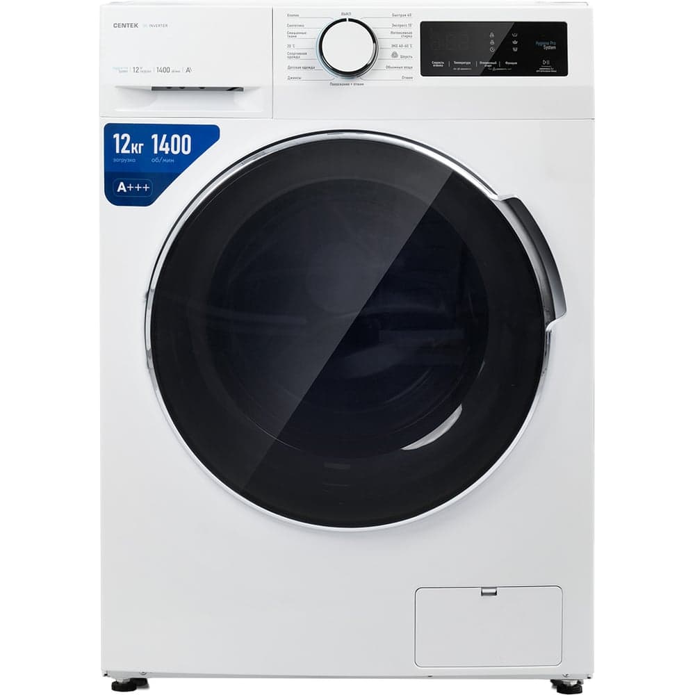 Стиральная машина Centek (белый) 1400 / 12кг / 59.5см / 15 программ /LED-Дисплей / INVERTER / A+++ CT-1925
