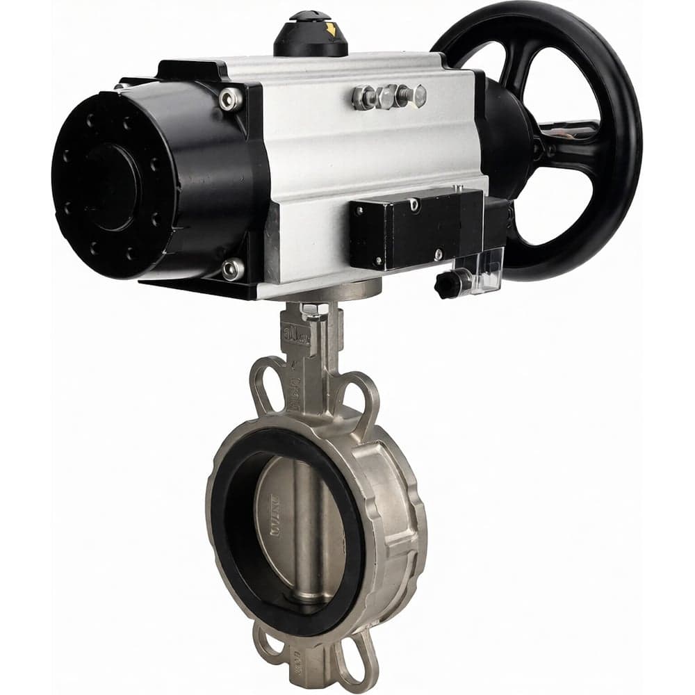 Затвор дисковый DN.ru QT450-304-EPDM-2W-Fb-H Ду65 Ру16 LUG, пневмопривод DA-065, пневмораспределитель 220VAC, переключатель МППП-200 D050-86160