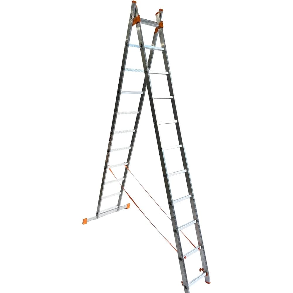 Лестница двухсекционная алюминиевая AXIS, 11 ступеней AX-2-11
