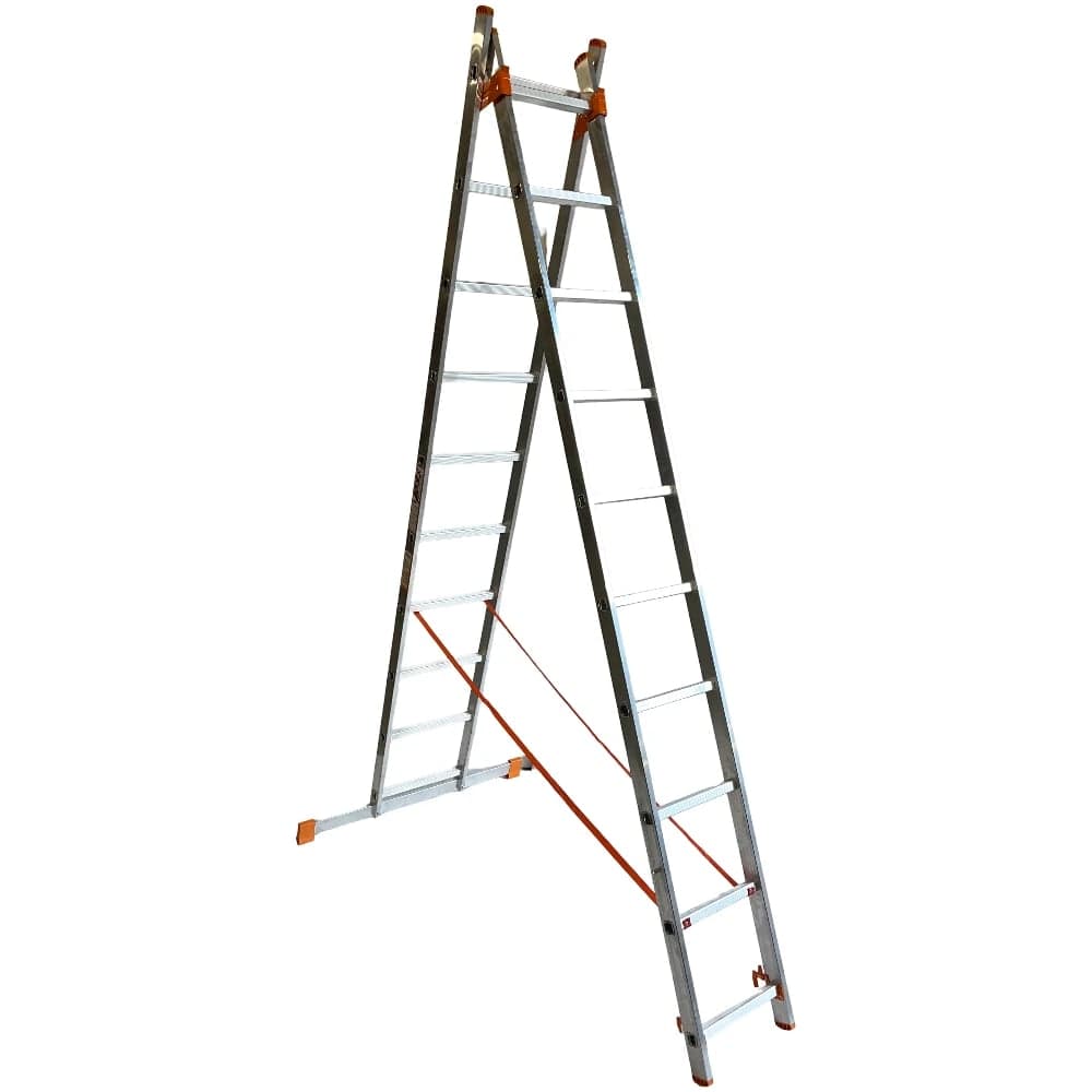 Лестница двухсекционная алюминиевая AXIS, 10 ступеней AX-2-10